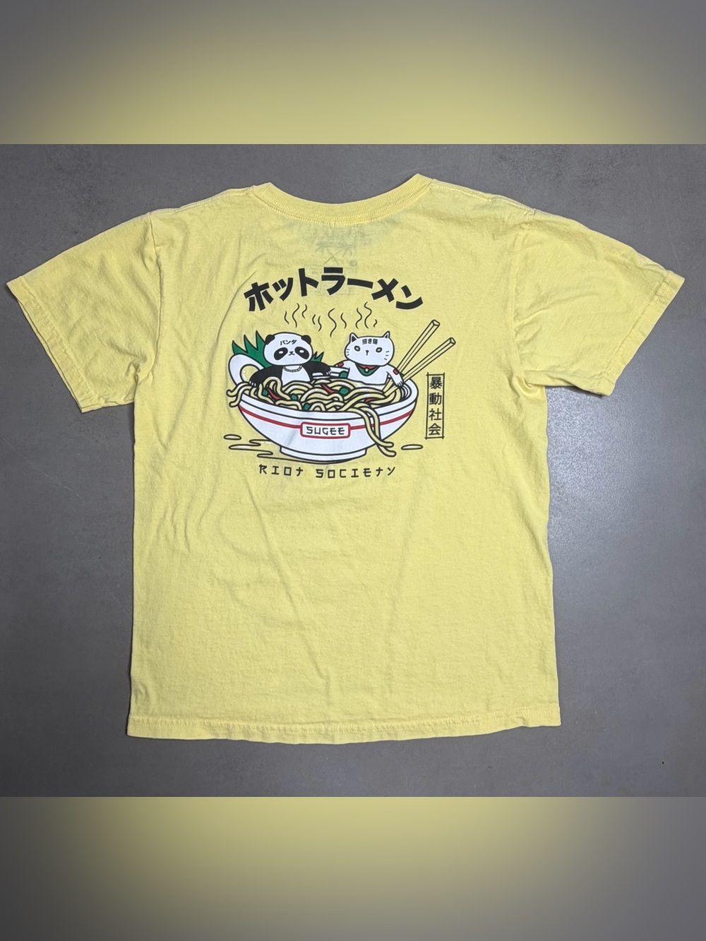 Riot Society Panda Ramen Noodles Yellow Shirt - Boys LRG